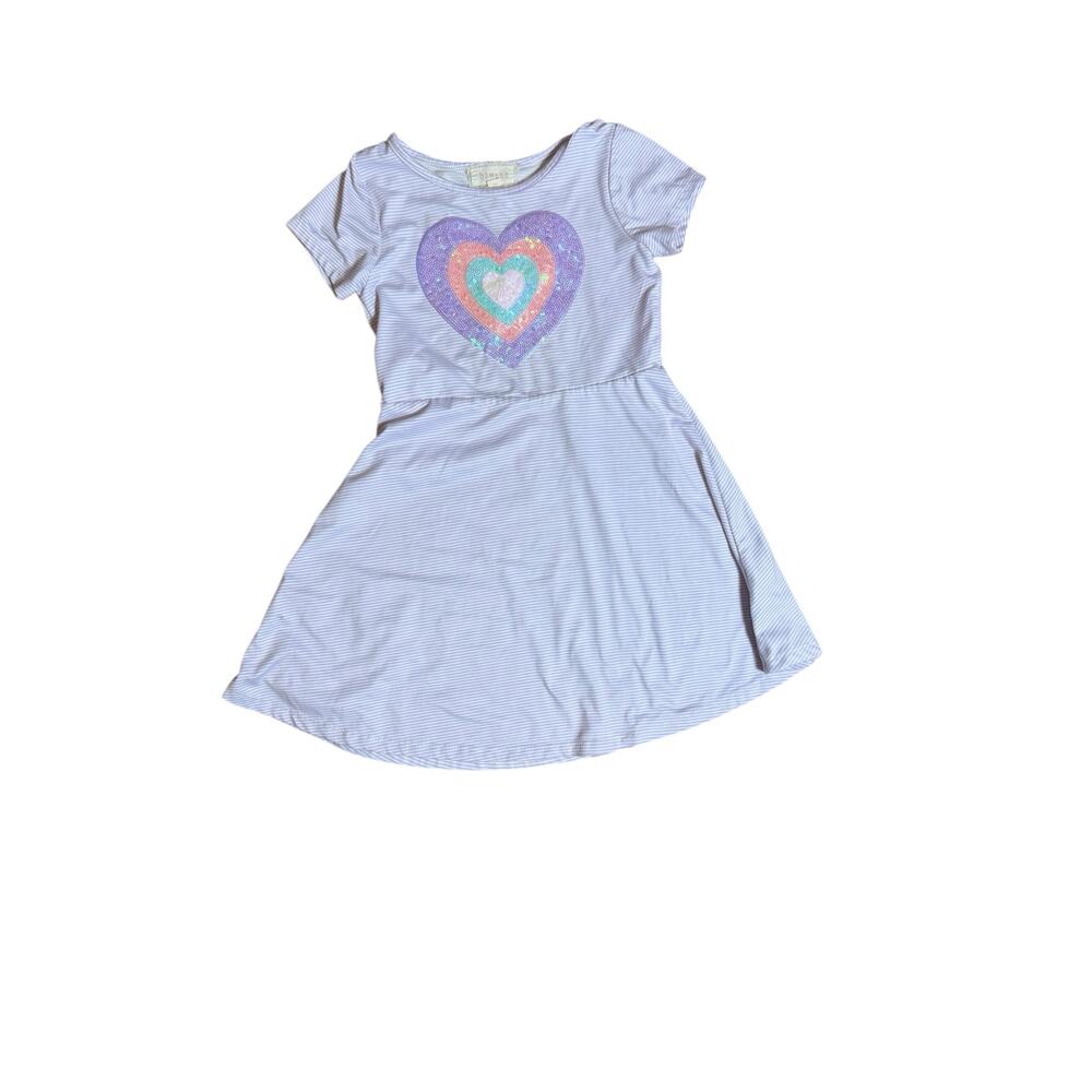 Girls’ Heart Dress 6 Sweet lavender short‑sleeve dress kidcore playtime